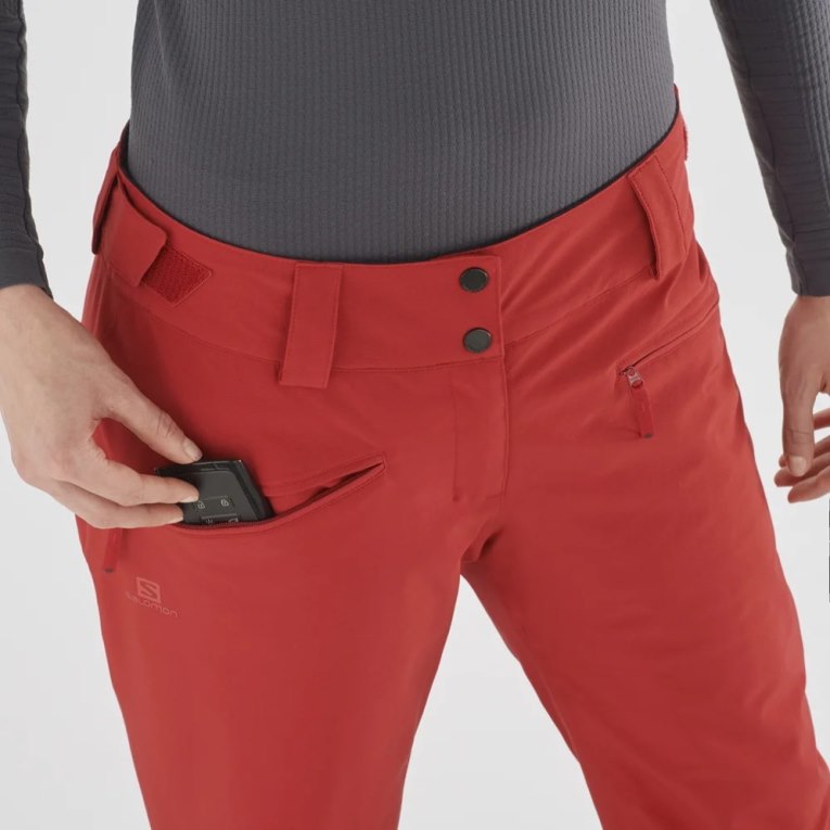 Red Salomon Edge Women's Ski Pants | IE XG8496